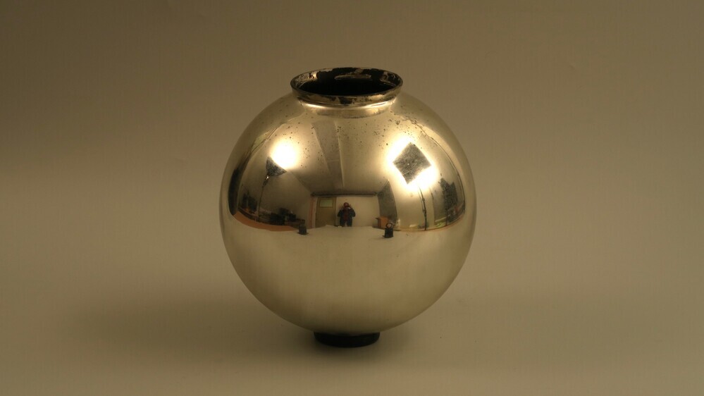 Zilver gekleurde glazen lampenkap