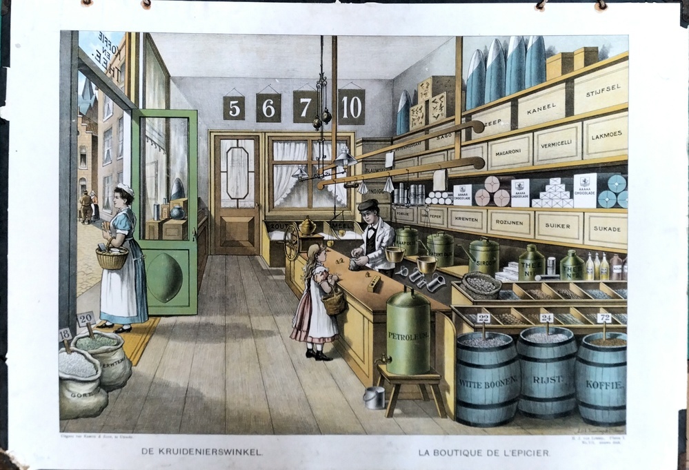 Schoolplaat De Kruidenierswinkel