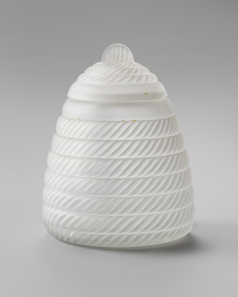 Glazen honingpot met deksel