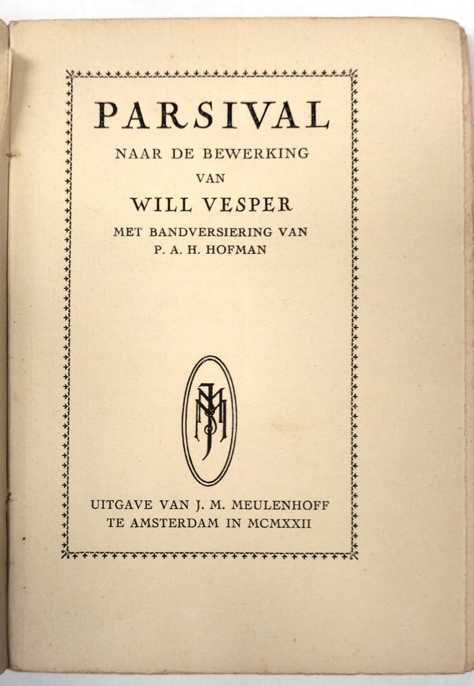 Parsival; naar de bewerking van Will Vesper. 1922