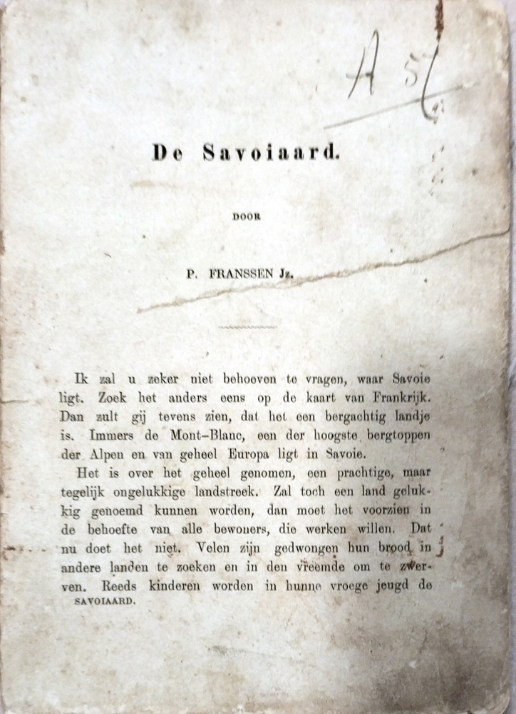 De Savoiaard door P. Franssen Jz. omwikkeld door Premie van het Noorden