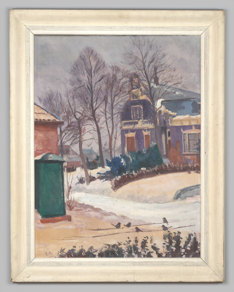Olieverfschilderij "Winter 1940", Oosterstraat 67, Warffum
Gesigneerd "E.K. 40"