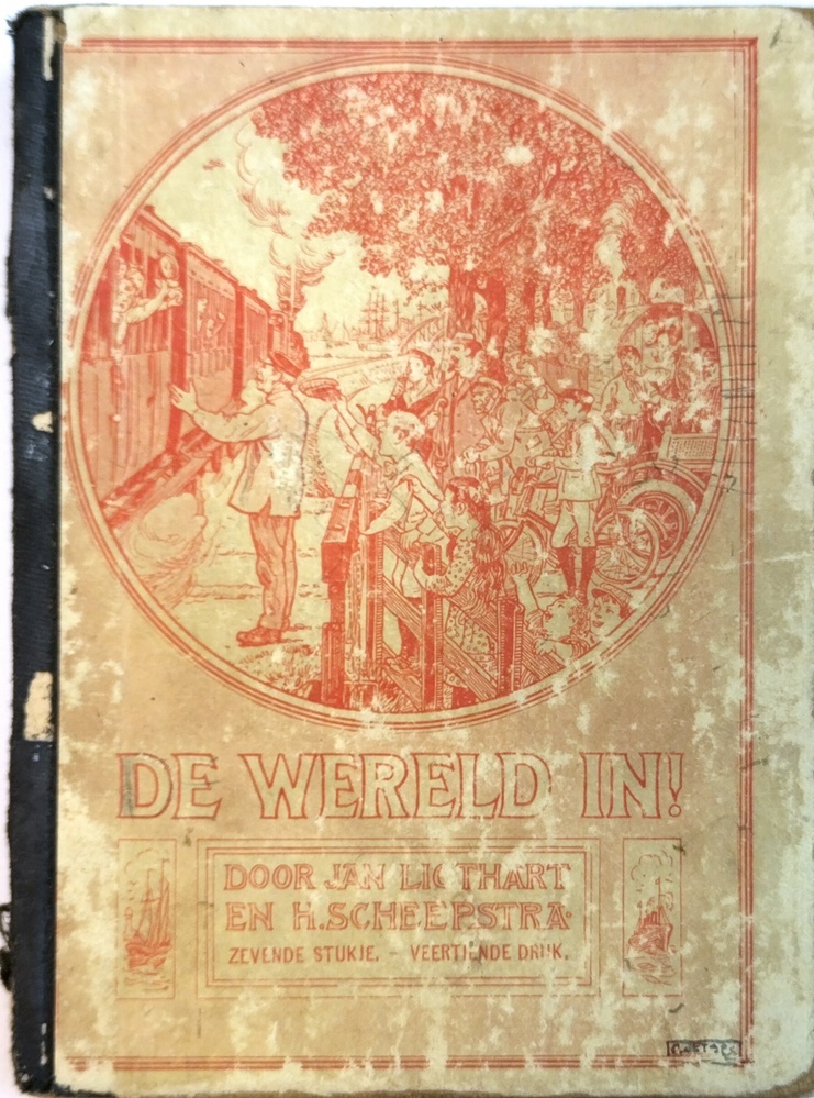 De wereld in, zevende stukje, 14e druk. Ligthart J. en Scheepstra H.,geïllustreerd door Bruin de W.K. en Jetses C.