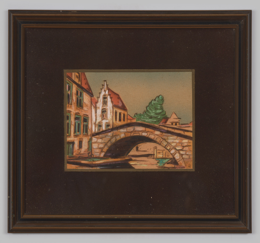 Pastel of reproductie daarvan, ingelijst en achter glas