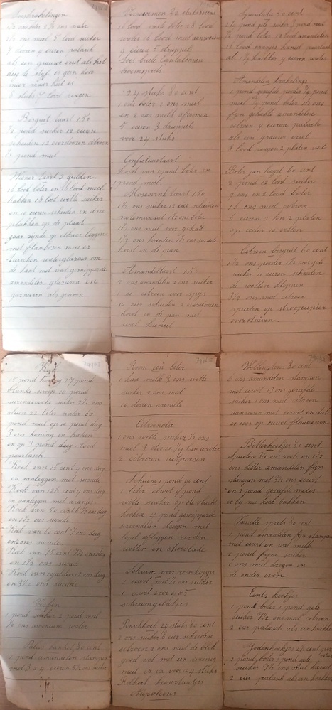 5 pagina's met geschreven recepten.