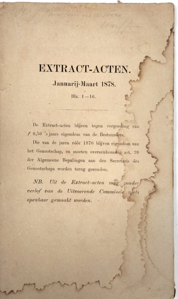 Extract-acten. Januarij-Maart 1878