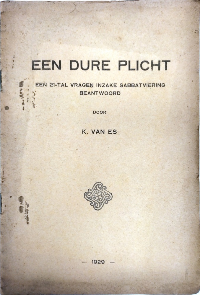 Een dure plicht. Een 21-tal vragen inzake sabbatviering beantwoord. Es v., K.