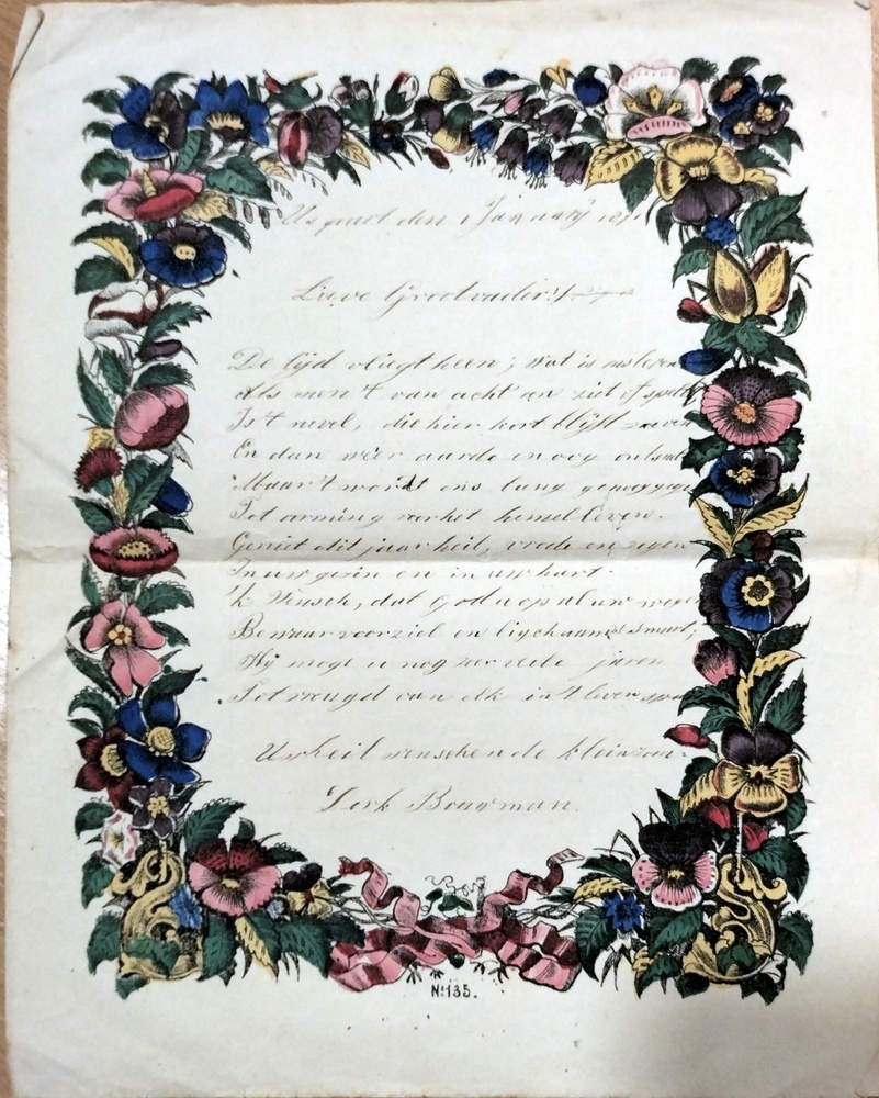 16 nieuwjaarswensen uit de familie Bouwman te Warffum