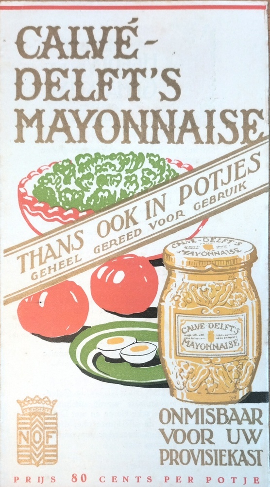 Calvé-Delft's mayonnaise. Thans ook in potjes.