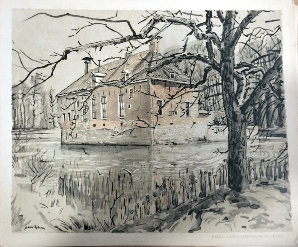 4 tekeningen met informatie over borgen te Groningen