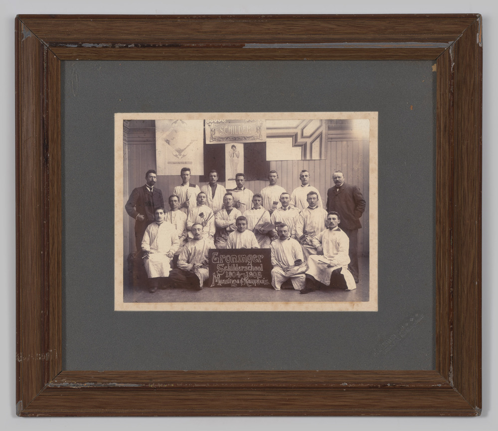 Groepsportret van Groninger Schildersschool (Menninga en Kamphuis).