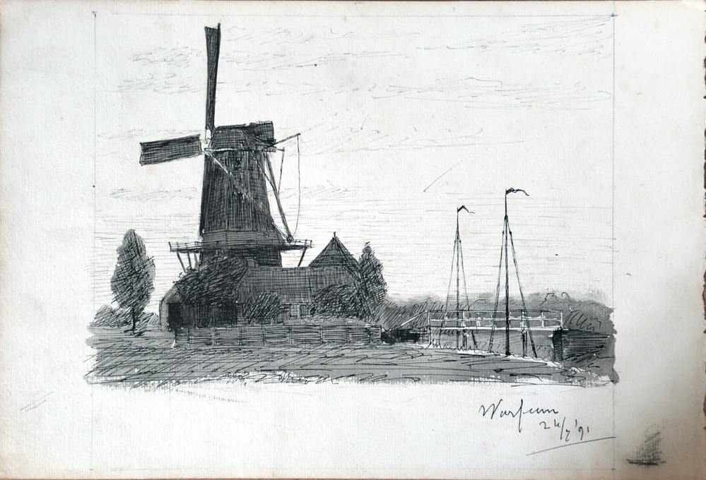 Tekening voorstellende molen