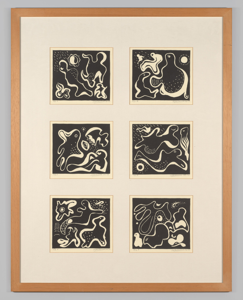 Diepzeefiguren, Wobbe Alkema, 1947-1977, linoleumdruk