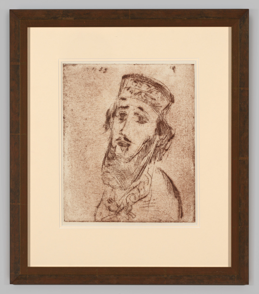 Portret van een joodse rabbi, Jan G. Jordens, ets