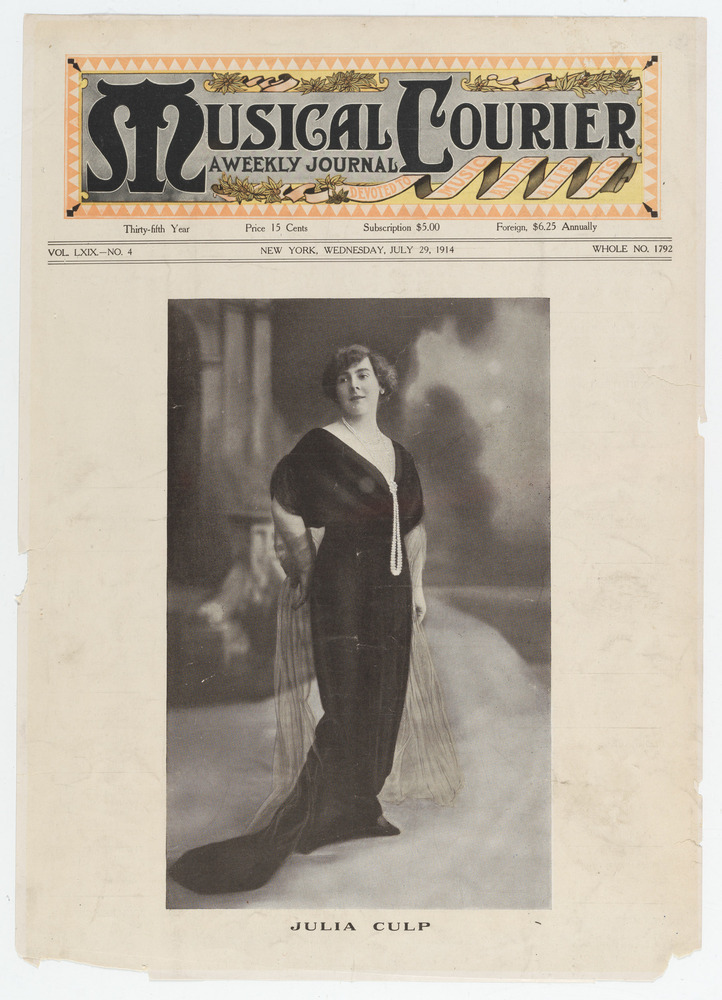 Musical Courier, 19 juli 1914