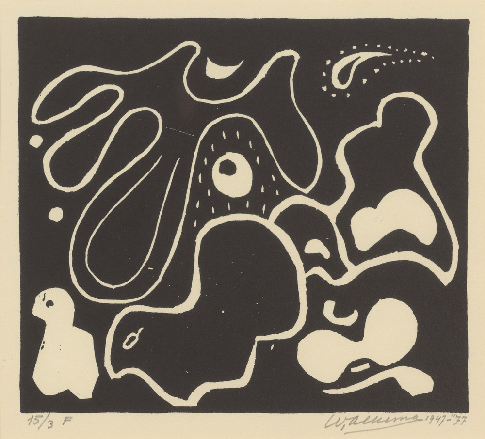 Diepzeefiguren, Wobbe Alkema, 1947-1977, linoleumdruk