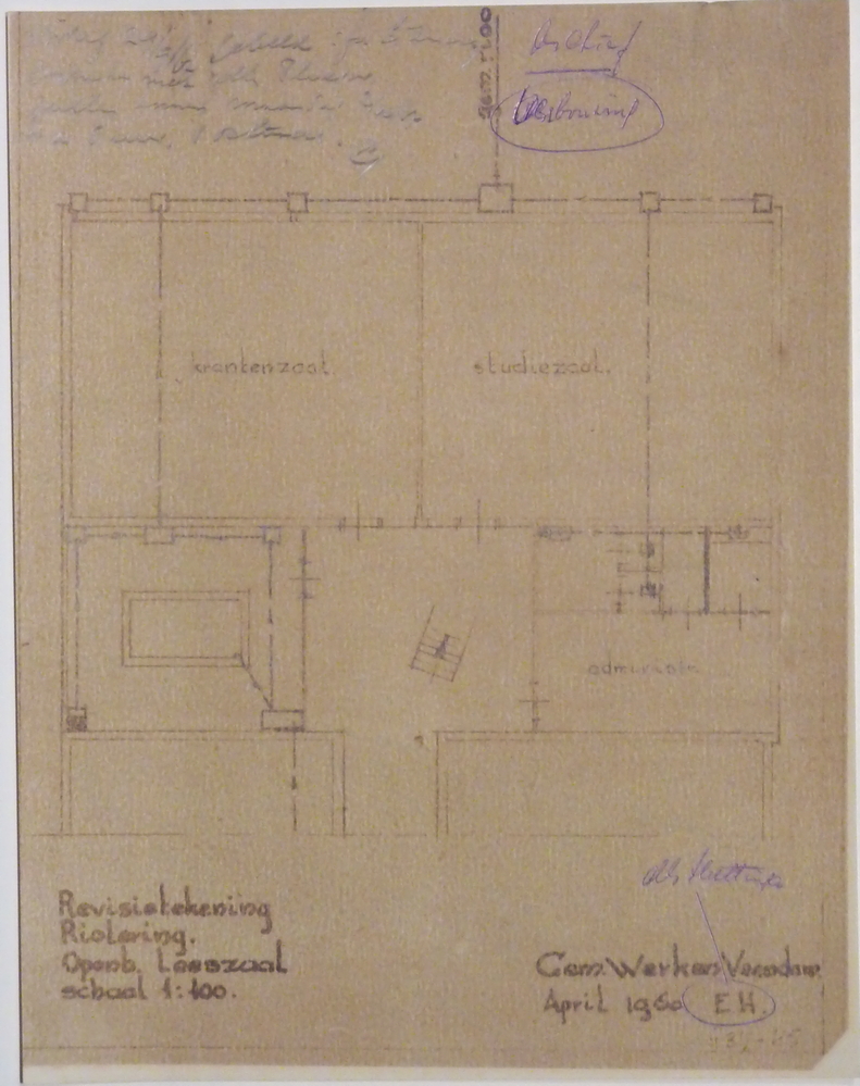 revisietekening riolering openbare leeszaal