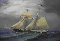 Schoener Zwaluw Capt J.Brongers passeerd het eiland Capri op reis van Hamburg naar Napels, den 5 juli 1871.