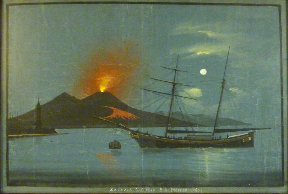 prent Zwerver kapitein Berend Boekel Höster. De zwerver loopt in 1856 als Catharina Freerkiena van stapel bij de werf van Frederikus van der Werff te Martenshoek voor kapitein M.D.Loorbach uit Veendam. In 1859 neemt de van oorsprong uit Rorichmoor bij Hannover afkomstige kapitein Berend Boekel Höster dit schip over en herdoopt het De Zwerver. In 1860 trouwt hij met de uit Veendam afkomstige Roelina Jans Smid en kiest Veendam als domicilie. Beiden bevaren de Zwerver van 1859 tot 1871. Het schip wordt in dat jaar verkocht aan de eveneens uit Veendam afkomstige Jan Remkes Prins. OP 5 november 1875 zinkt, zo lezen we in de NRC het schip op de Noordzee. De bemanning wordt gered en naar Noorwegen gebracht.