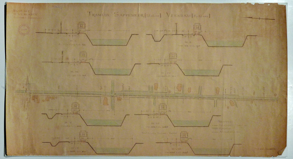 tramlijn Sappemeer (Station ) Veendam (Kerklaan ) blad 1