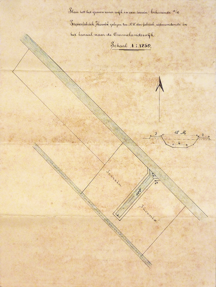 plattegrond graven wijk op terrein papierfabriek Phoenix