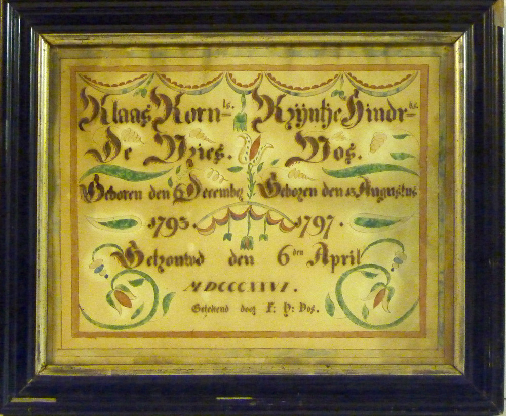 Huwelijksplaat Klaas Kornelis De vries en Trijntje Hindriks Vos