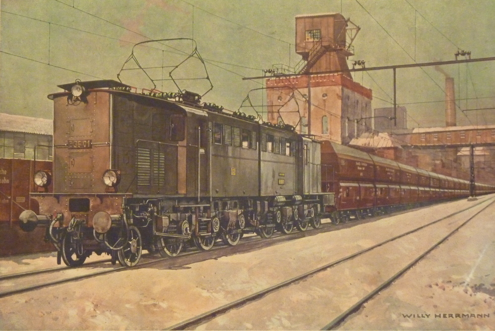 locomotief en wagons Bunderbahn