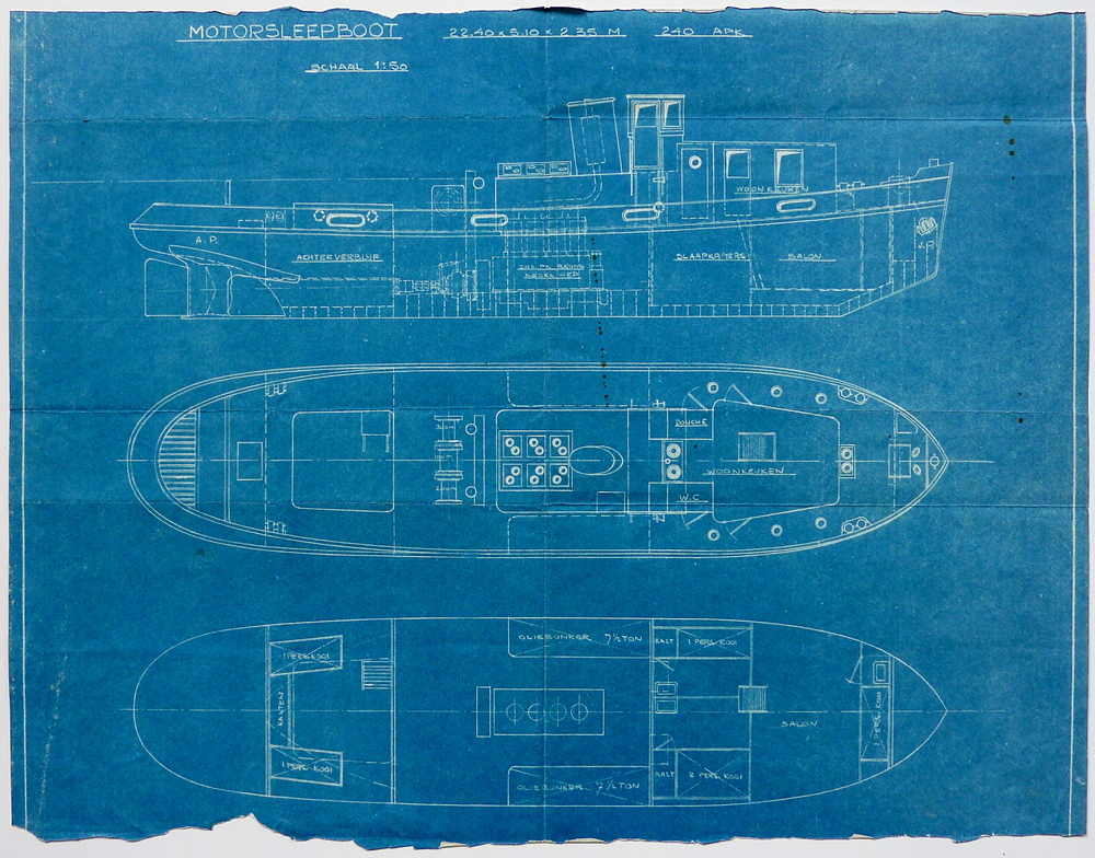 Motorsleepboot schaal 1: 50 22.40 x 5.10 x 2.35 m 240 APK