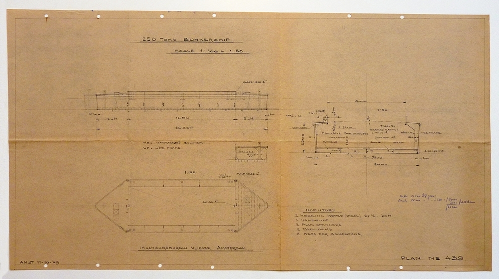 250 tons bunkerschip scale 1: 100 & 1 : 50