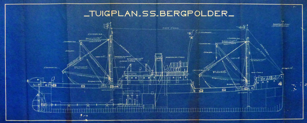 Tuigplan SS Bergpolder scheepswerf Gideon J.Koster Hzn Groningen