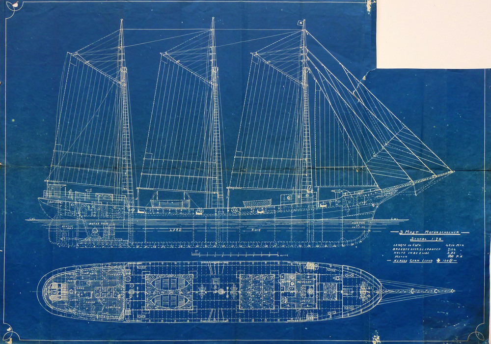 3 mast motorschoener schaal 1:75