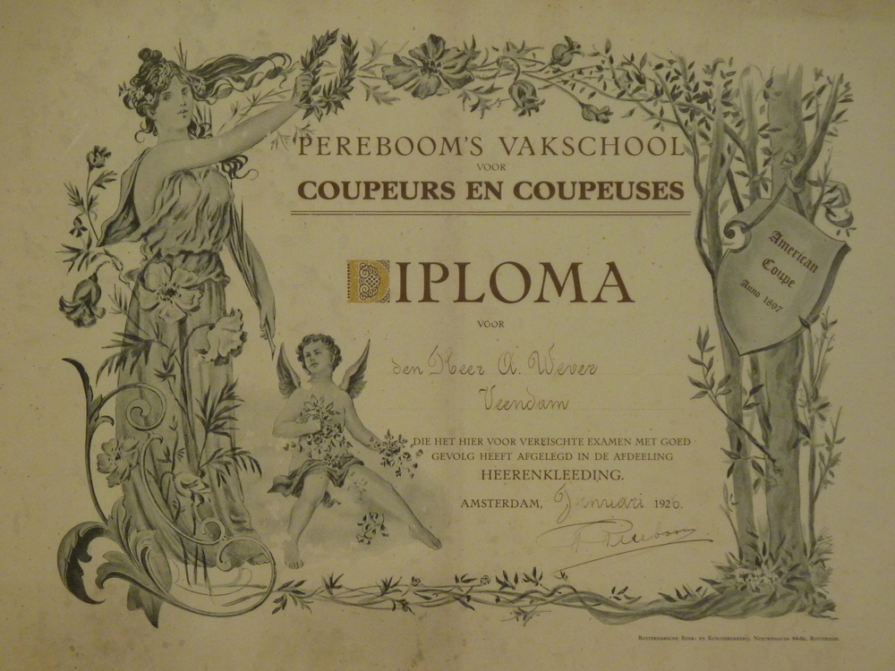 Diploma A.Wever te Veendam coupeurs & coupeuses opleiding