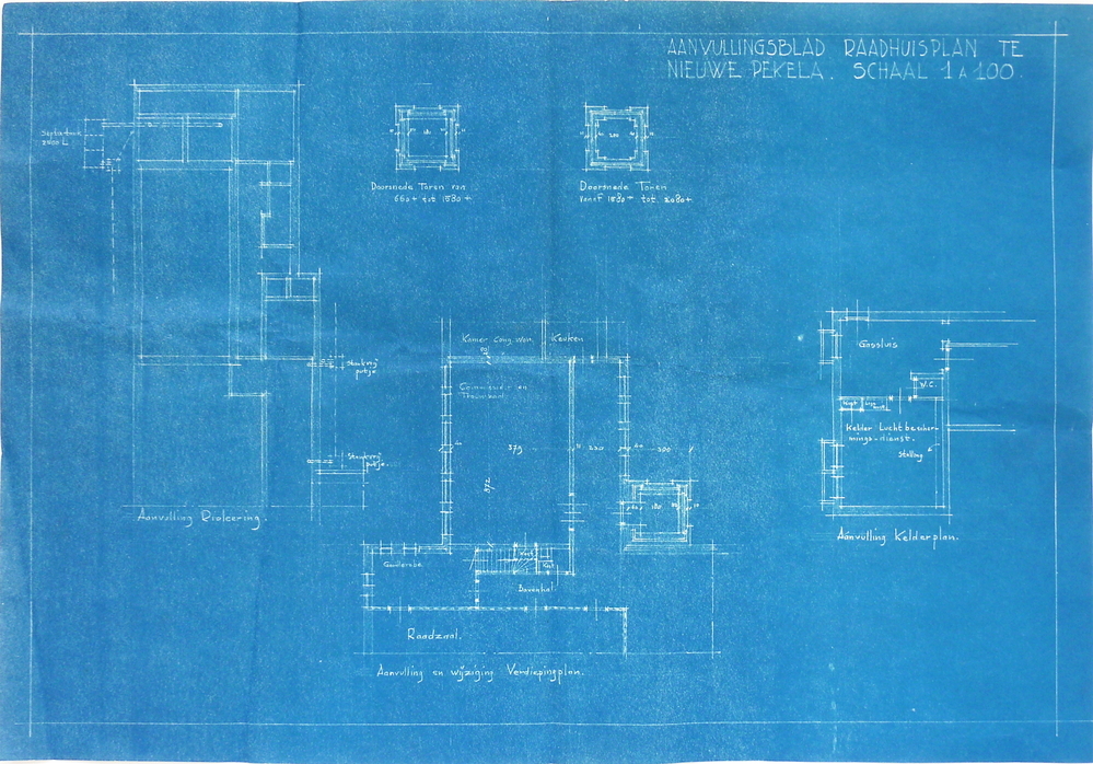 aanvulling blad raadhuisplan te Nieuwe Pekela