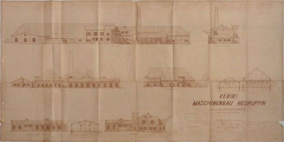 Schnitt VEBIKI Maschinenbau Neuruppin umbau der produktionsraume ansichten und schnitte