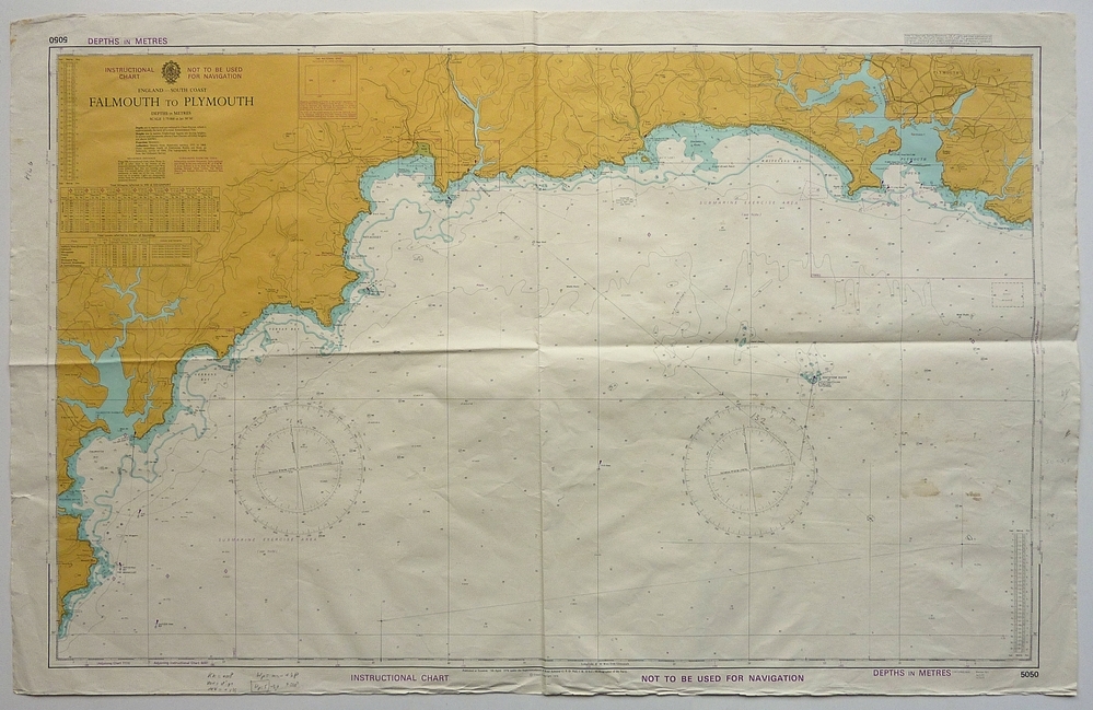instructional chart not to be used for navigation england south coast falmouth to plymouth