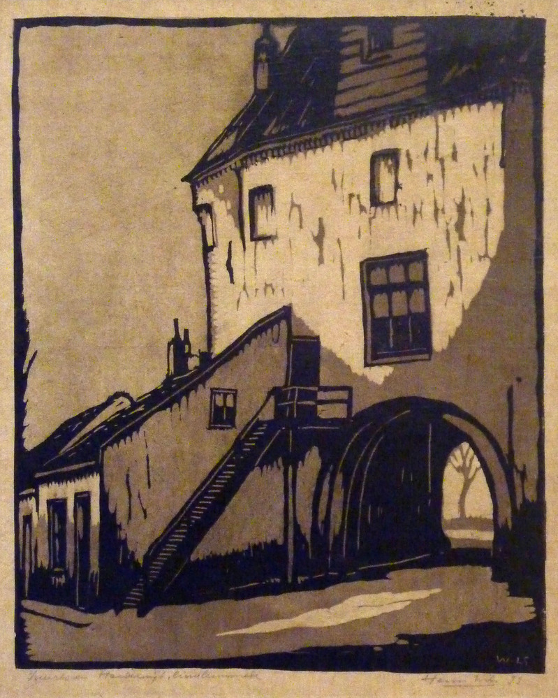 vuurtoren harderwijk linoleumsnede henri Wils 11