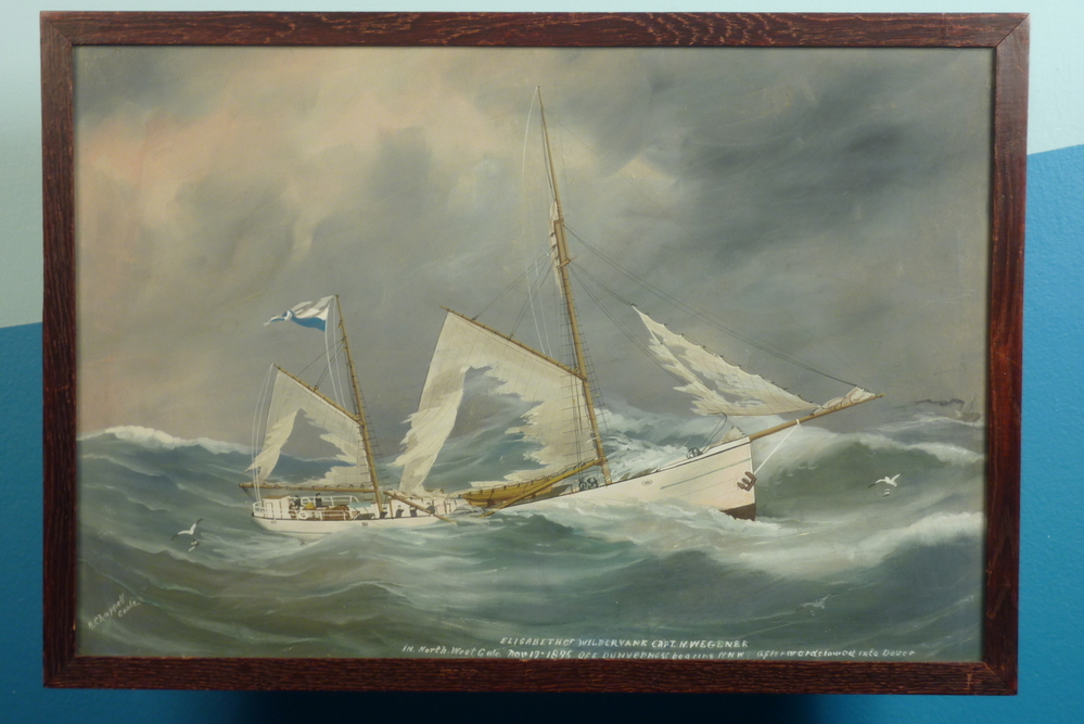 Elisabeth of Wildervank met averij voor Dover - tekst : R.Chapell Coole Elisabeth of Wildervank Capt H. Wegener in north west gate nov 17 1895 of dunverness bearing NNW after words towed into dover
