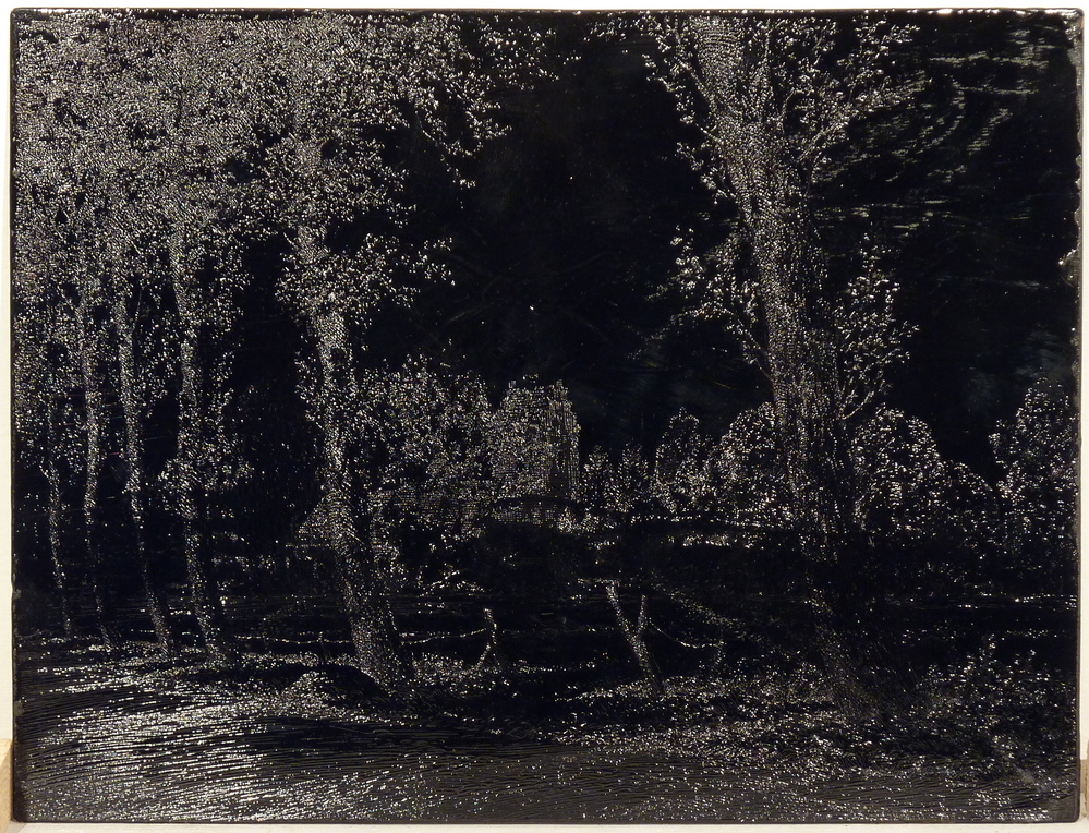 etsplaat in schellak Kerk Anloo