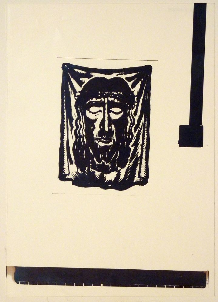 christushoofd met doornenkroon en lijkwade