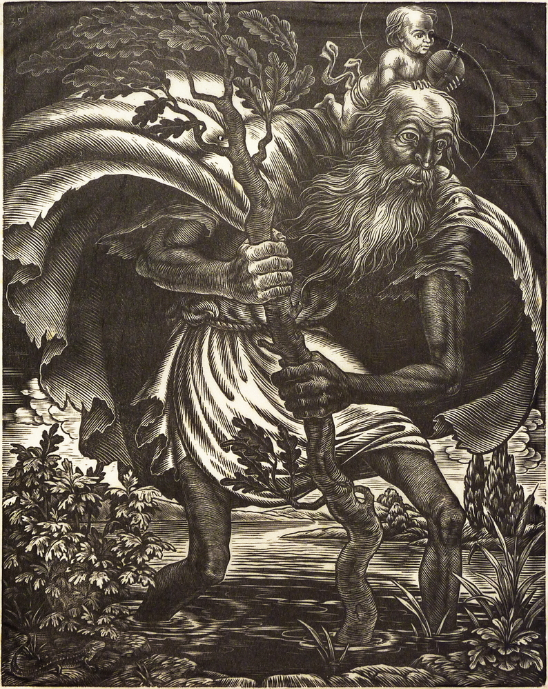 St.Christophorus met kindje Jezus