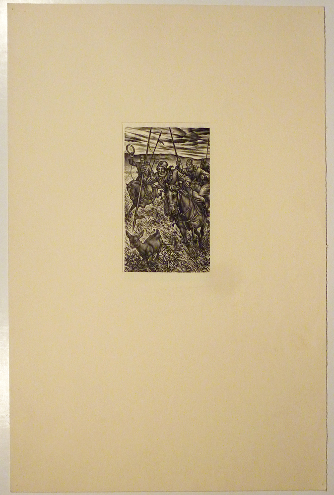 jagers te paard achter ree aan