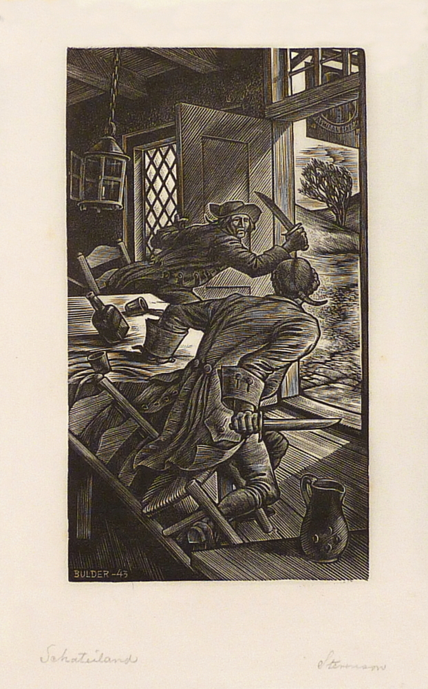 schateiland 2 mannen met messen