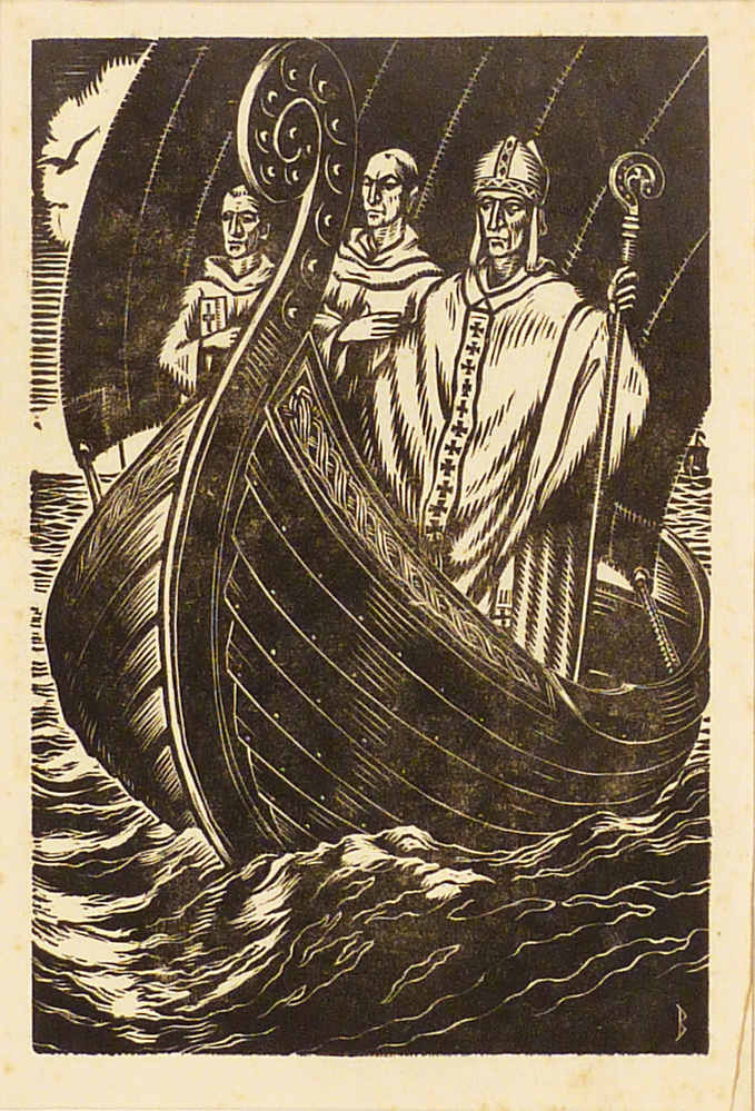 3 personen in schip , zeeuwse sagen boekillustratie