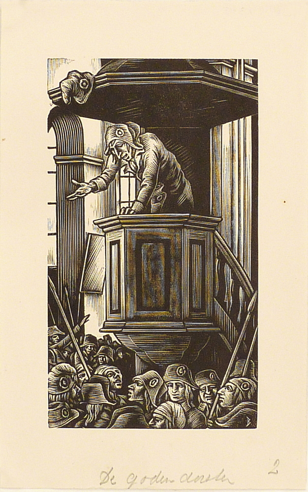 Boekillustratie Burger Beauvisage beklom den preekstoel