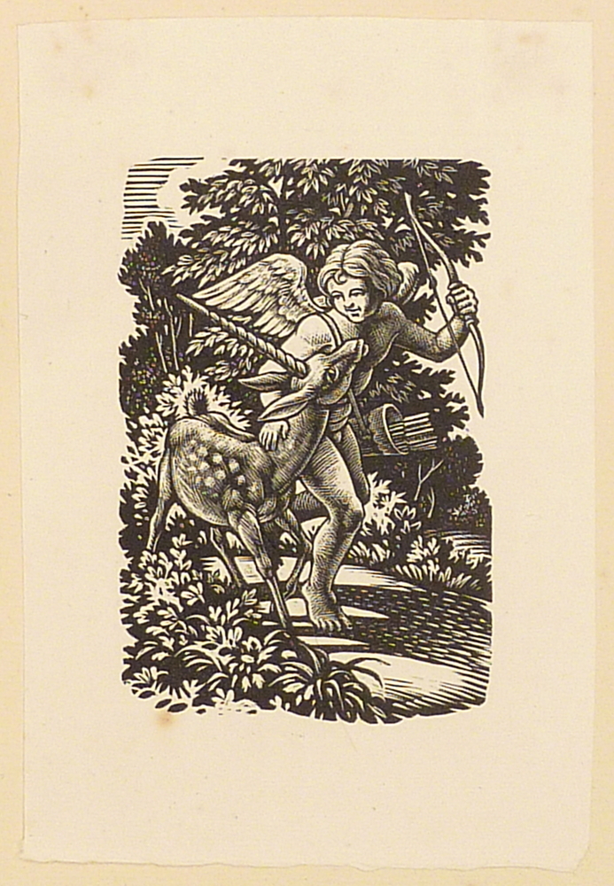 engel met pijlenkoker en eenhoorn