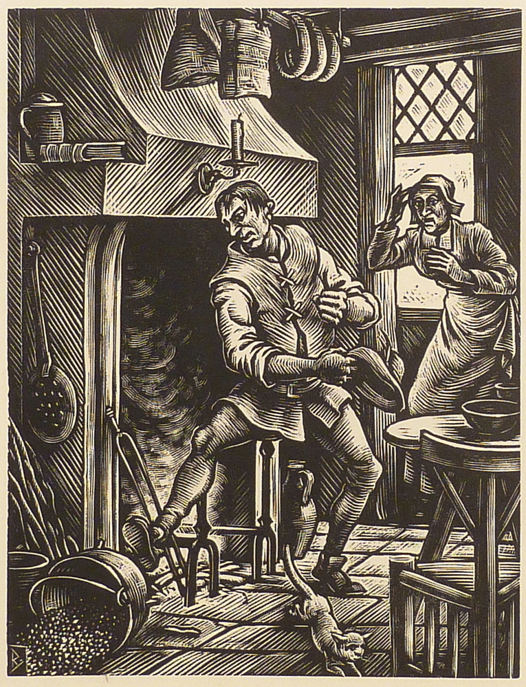 vrouw en man in keuken trapt pot bonen om