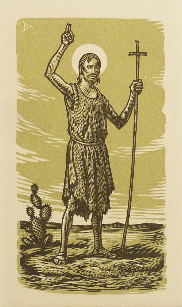 christus in de woestijn met kruis