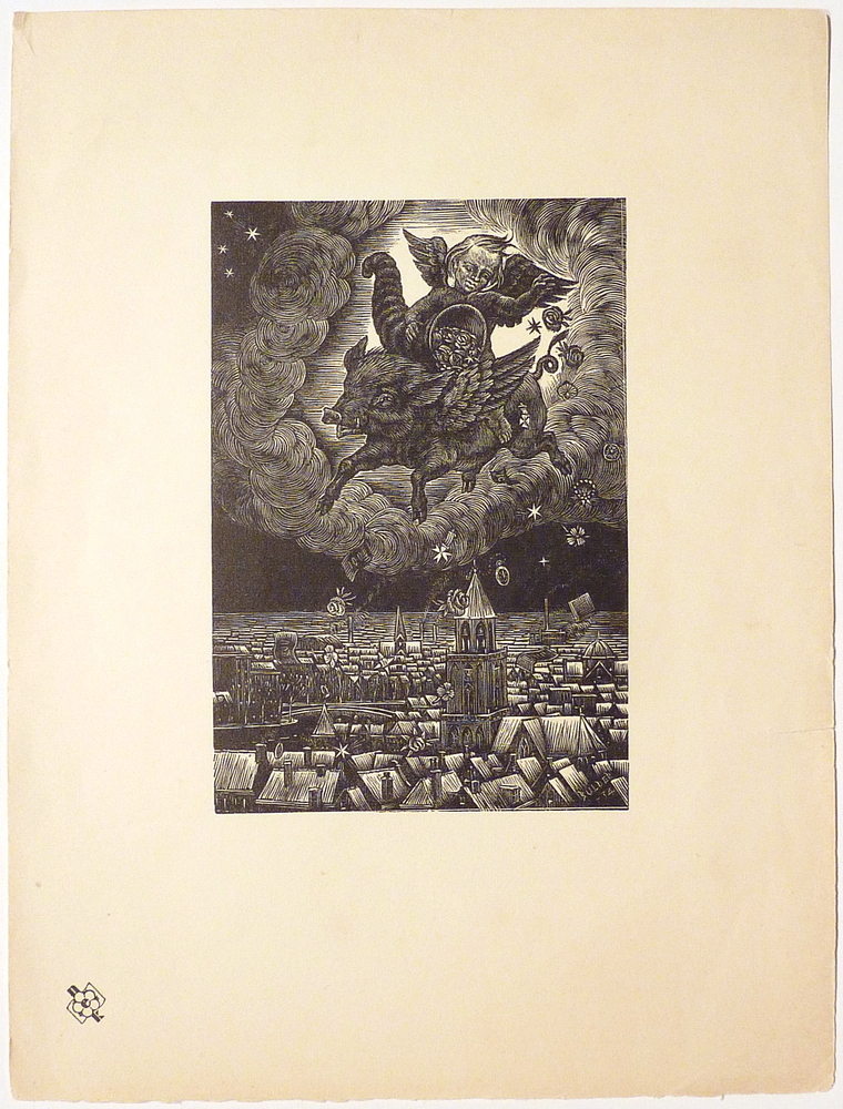 engel op varken boven stad