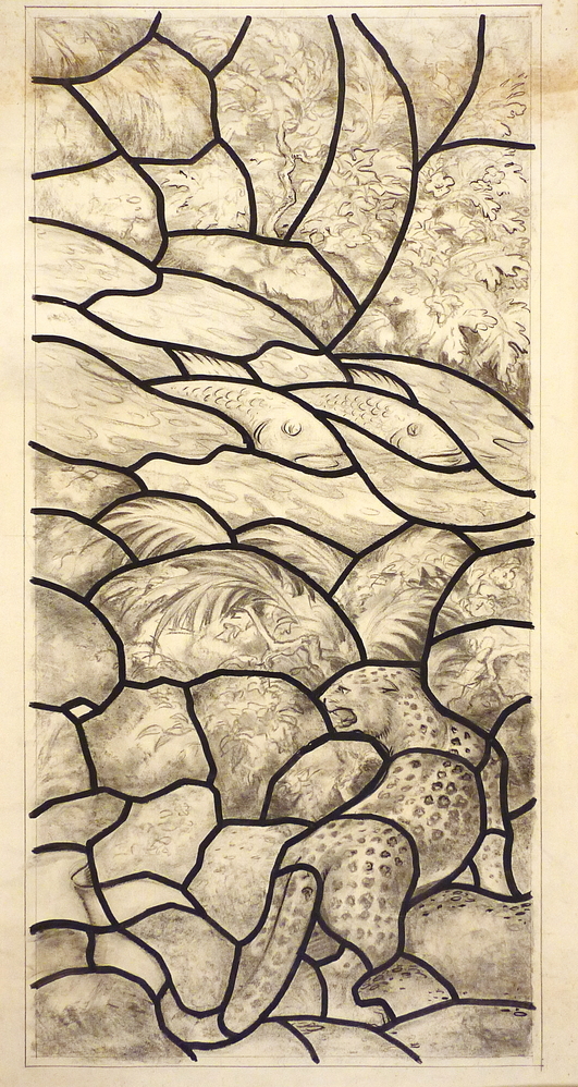 ontwerp glas in lood vissen voor school nu