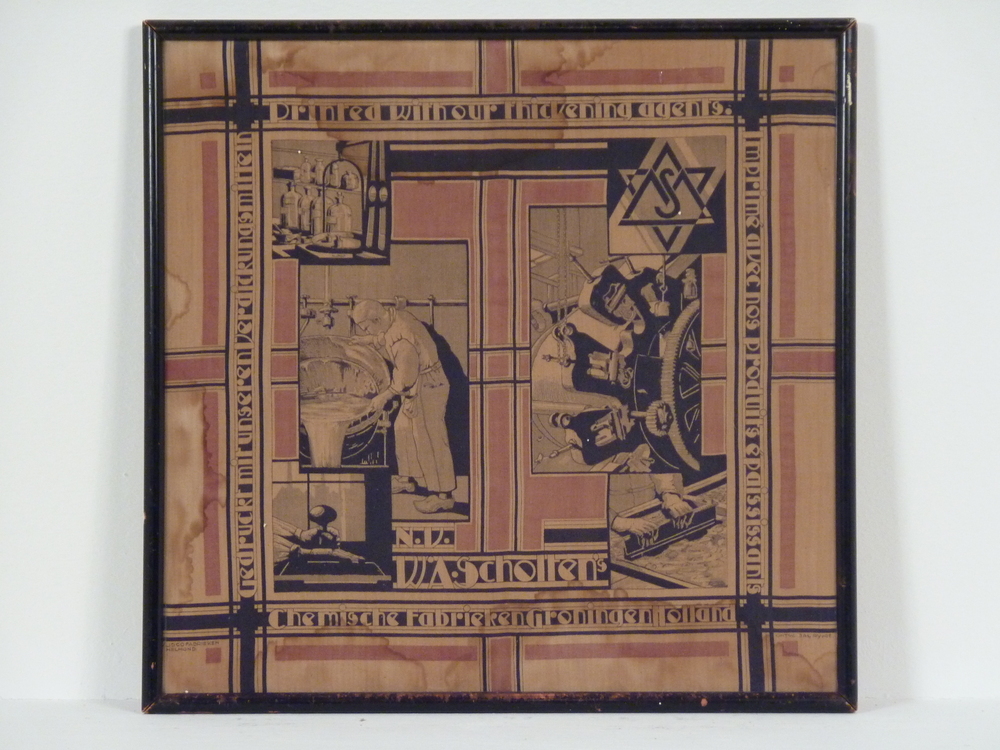 printed with our thikening agents imprime nos products epaississants NV W.A.Scholten Chemische Fabrieken Groningen Holland gedrukt mit unseren verdikkungsmitteln vlisco fabrieken helmond ontw jac dykse